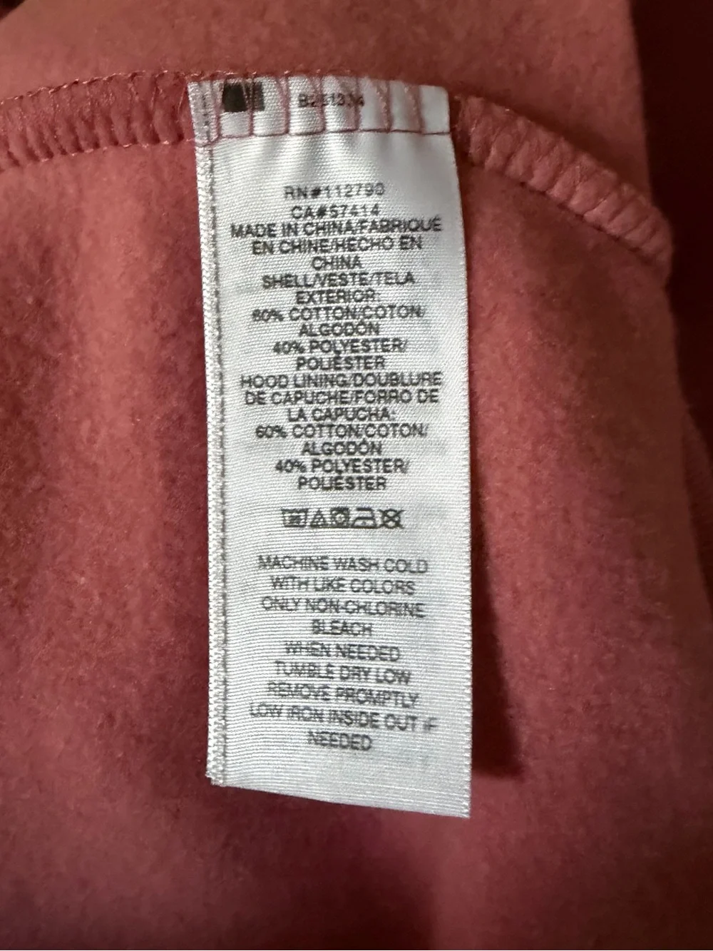 TRUE RELIGION Mens Medium Zip Up Hoodie Pink Brandied Apricot Pockets NWT $118